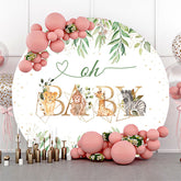 Safari Tiere Runden Babydusche Hintergrund Abdeckung